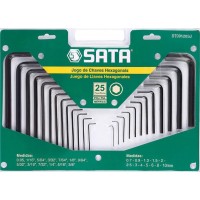 Jogo de Chaves Allen Longas e Curtas 25 Peças Milímetro e Polegada